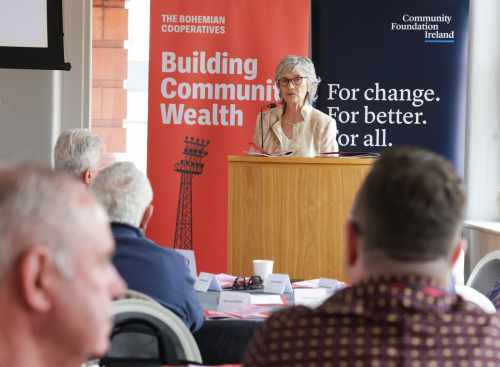 President Connolly addresses Bohemian Cooperatives Community Project