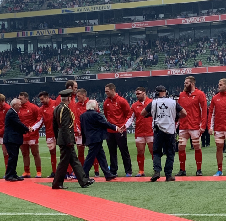 President attends Rugby World Cup warm-up match Ireland vs Wales