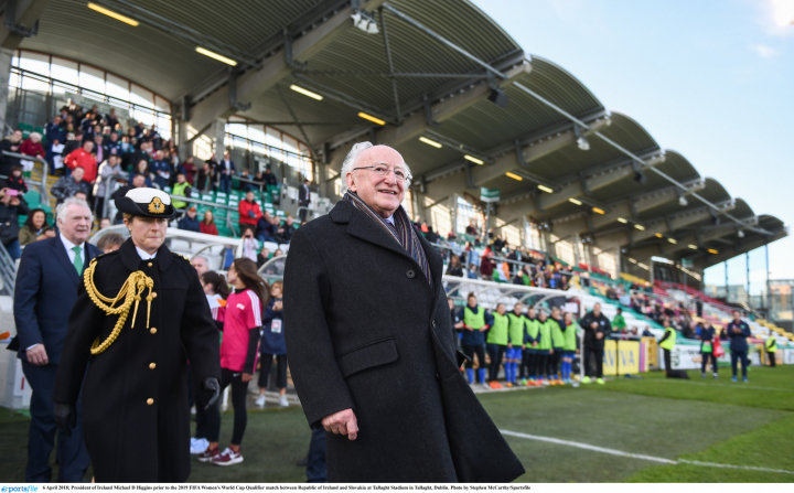President attends 2019 FIFA Women’s World Cup Qualifier match between Republic of Ireland and Slovakia