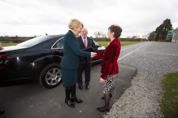Pictured during the President Michael D. Higgins visit to Russborough, to sign a copy of the recently published ‘Russborough, A Great Irish House, its Families and Collections’, for which the President wrote the Foreword. Picture Andres Poveda 