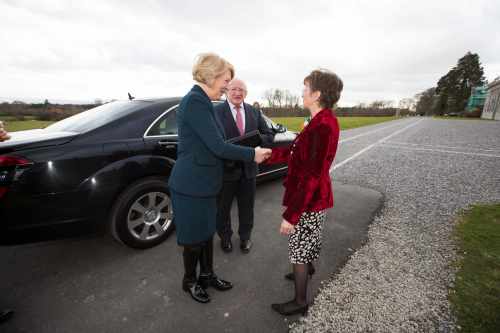 Pictured during the President Michael D. Higgins visit to Russborough, to sign a copy of the recently published ‘Russborough, A Great Irish House, its Families and Collections’, for which the President wrote the Foreword. Picture Andres Poveda 