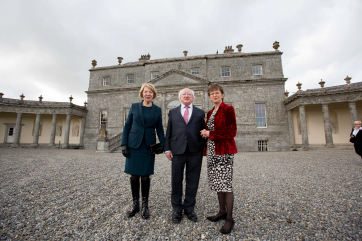 Pictured during the President Michael D. Higgins visit to Russborough, to sign a copy of the recently published ‘Russborough, A Great Irish House, its Families and Collections’, for which the President wrote the Foreword. Picture Andres Poveda 