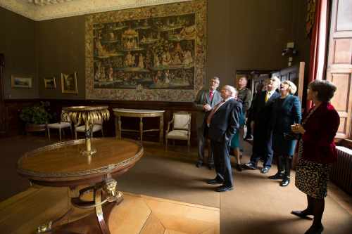 Pictured during the President Michael D. Higgins visit to Russborough, to sign a copy of the recently published ‘Russborough, A Great Irish House, its Families and Collections’, for which the President wrote the Foreword. Picture Andres Poveda 