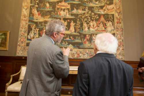 Pictured during the President Michael D. Higgins visit to Russborough, to sign a copy of the recently published ‘Russborough, A Great Irish House, its Families and Collections’, for which the President wrote the Foreword. Picture Andres Poveda 
