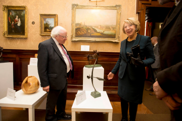 Pictured during the President Michael D. Higgins visit to Russborough, to sign a copy of the recently published ‘Russborough, A Great Irish House, its Families and Collections’, for which the President wrote the Foreword. Picture Andres Poveda 
