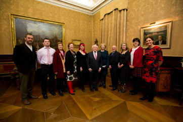 Pictured during the President Michael D. Higgins visit to Russborough, to sign a copy of the recently published ‘Russborough, A Great Irish House, its Families and Collections’, for which the President wrote the Foreword. Picture Andres Poveda 