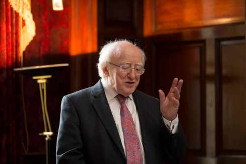 Pictured during the President Michael D. Higgins visit to Russborough, to sign a copy of the recently published ‘Russborough, A Great Irish House, its Families and Collections’, for which the President wrote the Foreword. Picture Andres Poveda 