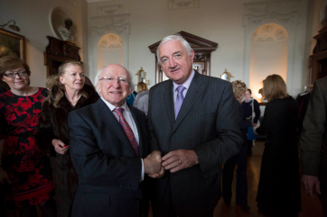 Pictured during the President Michael D. Higgins visit to Russborough, to sign a copy of the recently published ‘Russborough, A Great Irish House, its Families and Collections’, for which the President wrote the Foreword. Picture Andres Poveda 