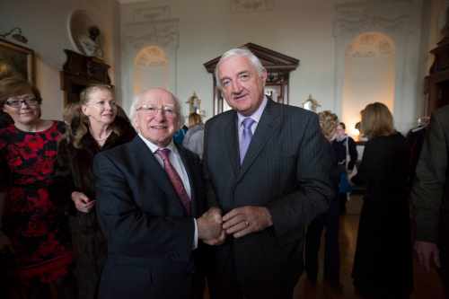 Pictured during the President Michael D. Higgins visit to Russborough, to sign a copy of the recently published ‘Russborough, A Great Irish House, its Families and Collections’, for which the President wrote the Foreword. Picture Andres Poveda 