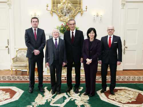 H.E. Mr. Ryszard Sarkowicz, Ambassador of the Republic of Poland, was accompanied by his wife, Mrs. Anna Sarkowicz, and by Mr. Piotr Rakowski, First Counsellor and Deputy Head of Mission.