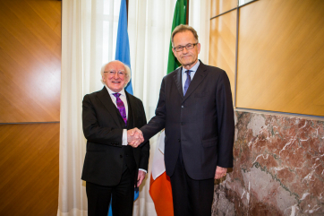 President Michael D. Higgins and Michael Møller, Director-General , UNOG