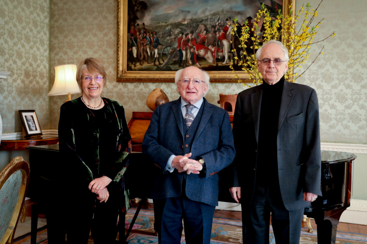 President receives Professor Ian Gough and Dr. Anna Coote on a courtesy call
