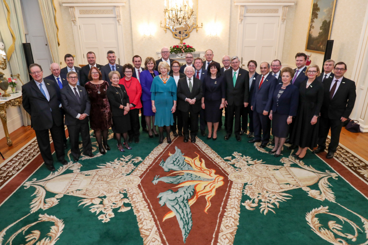 President and Sabina host a reception for International Speakers and Members of Parliament