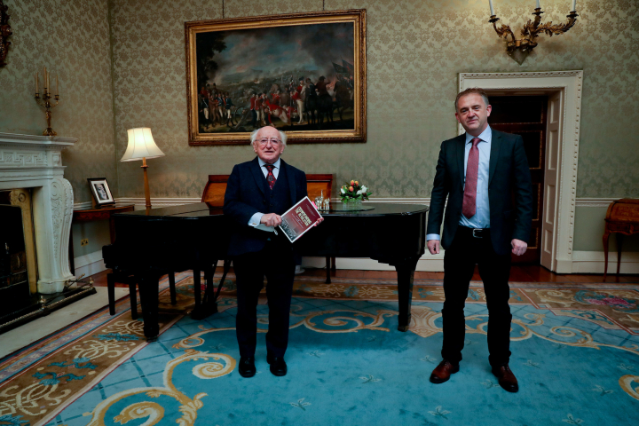 President Higgins receives Patrick O’Sullivan-Greene on a courtesy call