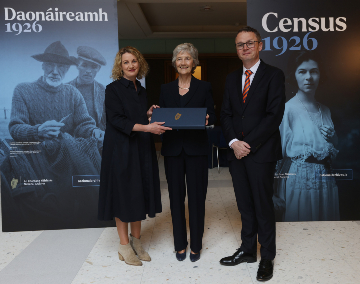 Frestalaíonn an tUachtarán Connolly ar Chomhdháil Chartlann Náisiúnta na hÉireann maidir le Daonáireamh 1926