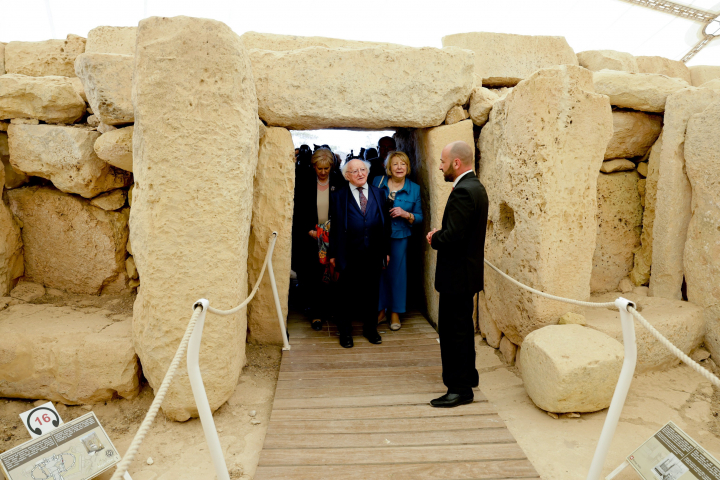 President and Sabina visit Ħaġar Qim Temples