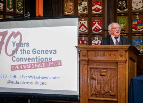 President celebrates the 70th Anniversary of the Geneva Convention in conjunction with the International Committee of the Red Cross