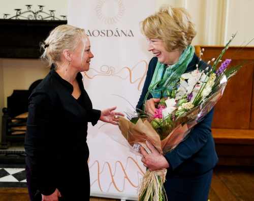 President’s wife Sabina Higgins with Choreographer Cindy Cummings.
