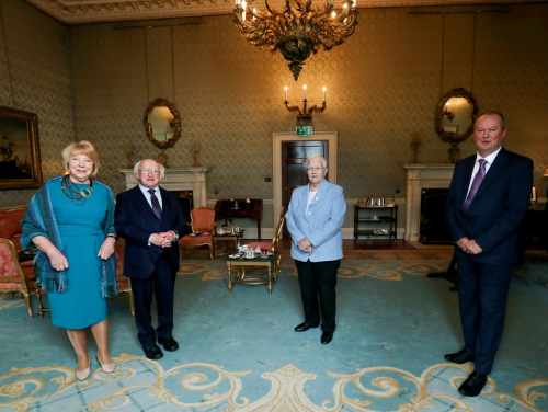 President receives Baroness May Blood and Mr. Paul Caskey from the Integrated Education Fund on a courtesy call