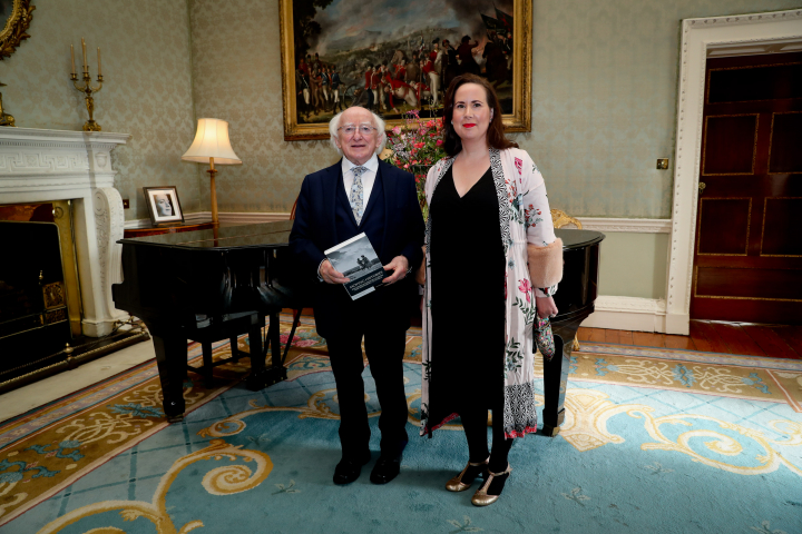 President receives author Jennifer Redmond who presents her book on ‘History of Emigration of Irish Women to Britain 1920 – 1950’