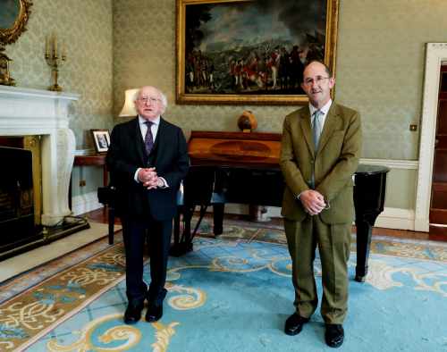 President receives Mr. Mícheál Ó Conghaile on a Courtesy Call