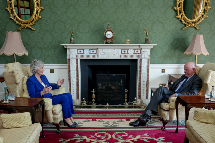 President Connolly receives Chief Justice Donal O’Donnell on a Courtesy Call