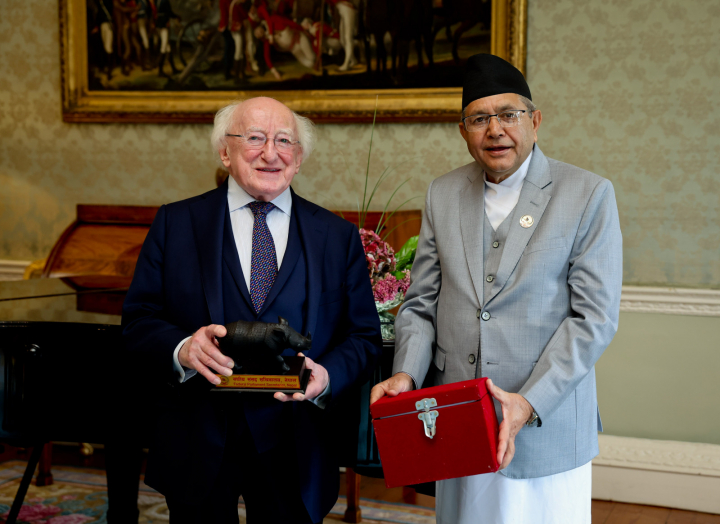President receives Mr. Dev Raj Ghimire, Speaker of the House of Representatives of Nepal, on a courtesy call