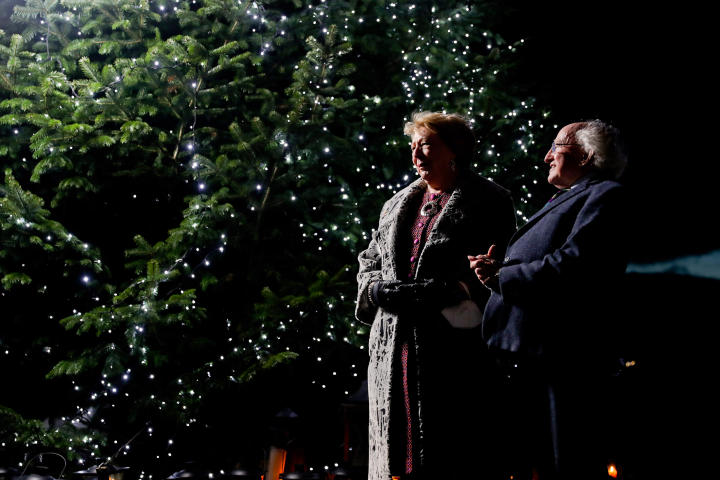 President Higgins hosts Tree Lighting Ceremony