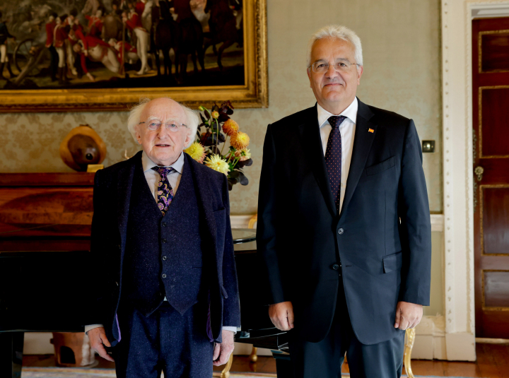 President receives the Ambassador of Spain, H.E. Ildefonso Castro on a farewell courtesy call