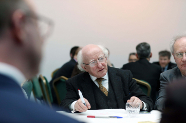 Pic shows  the President taking part in the Community Voices World Cafe Session
