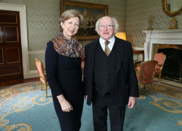 Pic shows the Preisent Michael D.Higgins and  Ms.Olivia O'Leary  who opened the conference