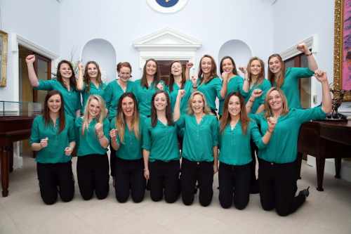 Pic shows  members  of the Irish Hockey Team as  have a  group photo in the the Aras during the reception.Pic Maxwells