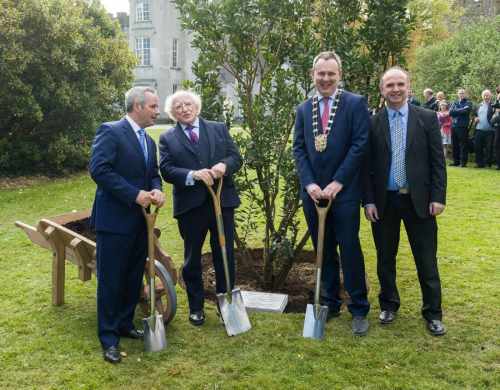 President plants a tree to mark the 25th anniversary of the official opening of Ardgillan Castle