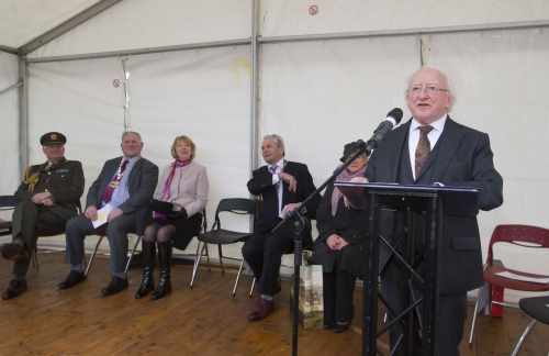 Pictured at Waterford where President Higgins attends the official naming of the Thomas F Meagher bridge.