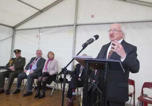 Pictured at Waterford where President Higgins attends the official naming of the Thomas F Meagher bridge.