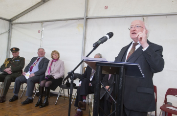 Pictured at Waterford where President Higgins attends the official naming of the Thomas F Meagher bridge.