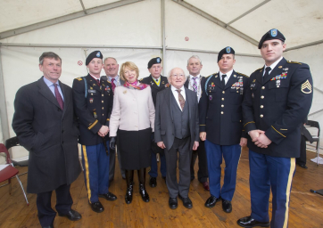 Pictured at Waterford where President Higgins attends the official naming of the Thomas F Meagher bridge.