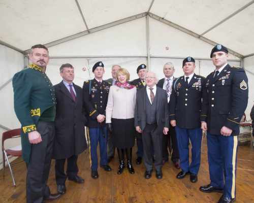 Pictured at Waterford where President Higgins attends the official naming of the Thomas F Meagher bridge.