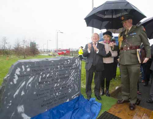Pictured at Waterford where President Higgins attends the official naming of the Thomas F Meagher bridge.