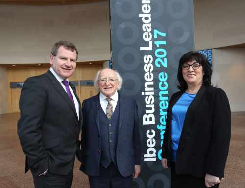 IBEC CEO Danny McCoy, President Michael D. Higgins and Anne Heraty, CEO, Cpl Resources and President of IBEC