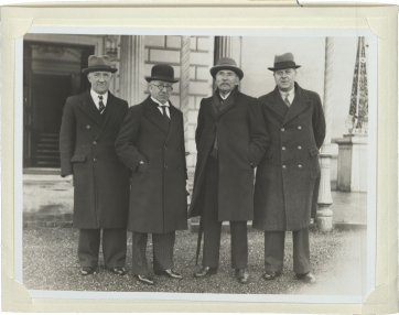 Celebrating President Hyde's first year in office were Sean T O Ceallaigh Tánaiste in front of Áras June 1939  © Director of the National Archives NAI PRES 1 P1251