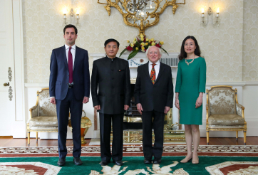 H.E. Mr. Xiaoyong Yue, Ambassador of the People’s Republic of China, was accompanied by Madam Hua Yang, Political Counsellor and Deputy Head of Mission