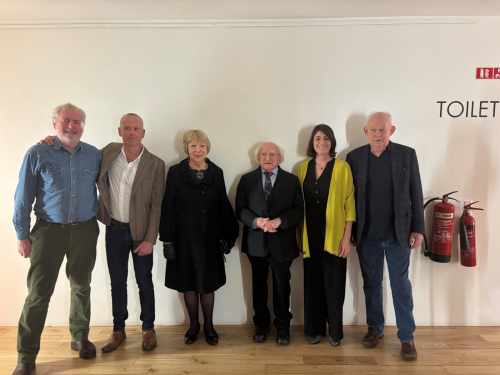 President and Sabina Higgins attend the launch of “The Life of Brian (Maguire)”