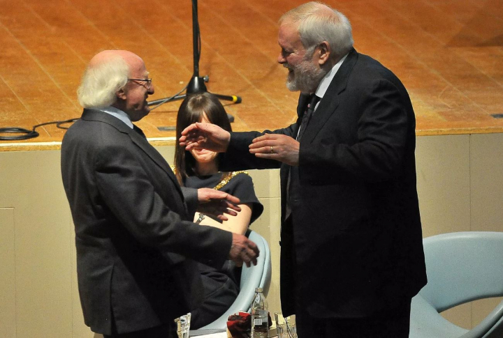 President attends the conferring of the Freedom of the City of Belfast on Michael Longley