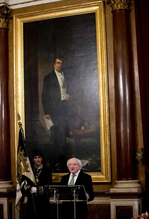 President Higgins was given the key of the City of Lisbon during the Presidents five day State visit to Portugal