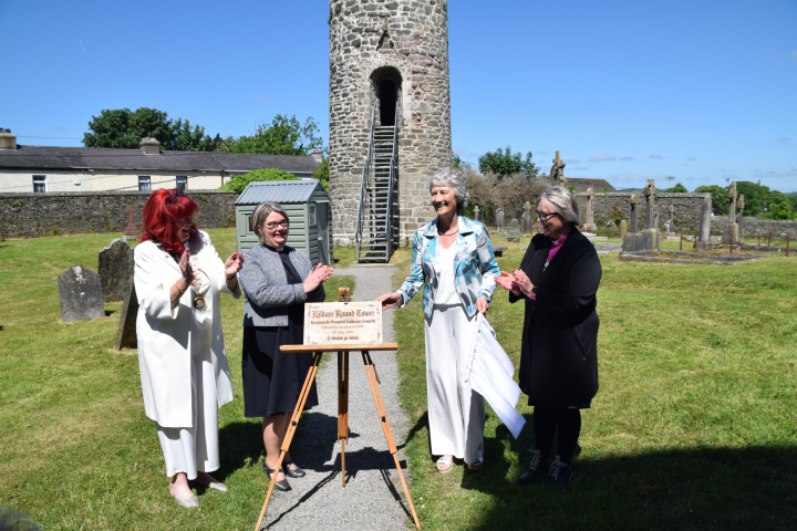 President Connolly attends the re-opening of the restored ancient Round Tower of Kildare