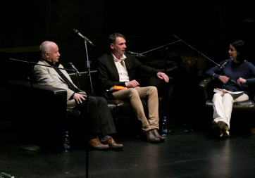 Declan Kiberd, PJ Mathews and Aideen Howard at the launch of the Handbook of the Irish Revival