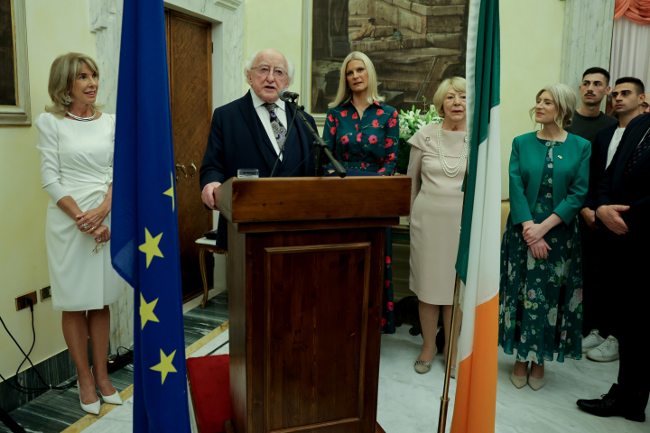 President and Sabina attend a reception for the Irish Community in Rome