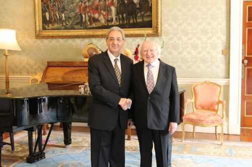 President receives the Ambassador of Cyprus on a Farewell Courtesy Call