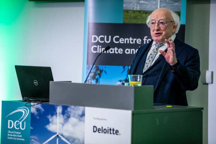 President delivers keynote address at the launch of the DCU Centre for Climate and Society